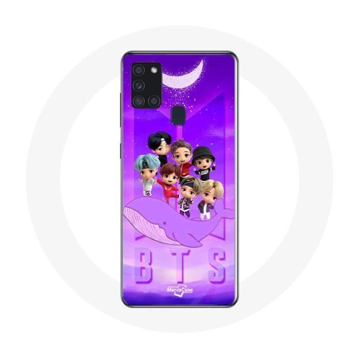 Coque pour Samsung Galaxy A21S BTS TinyTAN Animation Affiche RM Jin Suga J-Hope Jimin Jungkook Et V Zero O’Clock