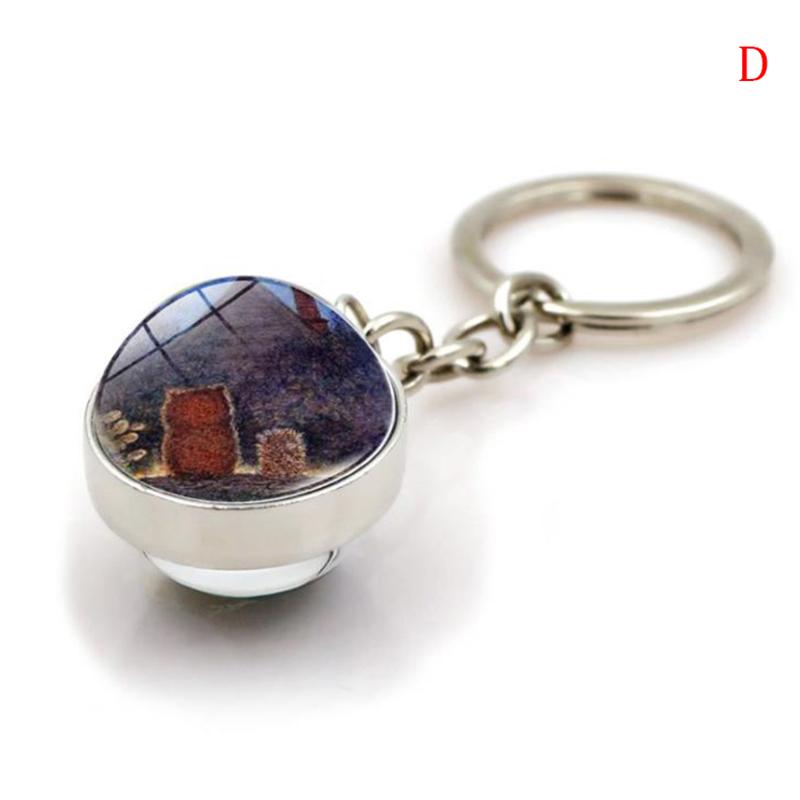 Милый брелок в виде ежика, кулон с кабошоном, драгоценный камень, стеклянный шар, металлический брелок