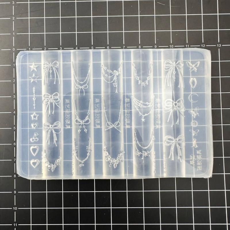 Силиконовый 3D молд для ногтей Кость дракона Цветок Бант Звезда Цепь Шаблоны для ногтей Сделай сам Украшение для нейл-арта Инструменты для дизайна маникюра