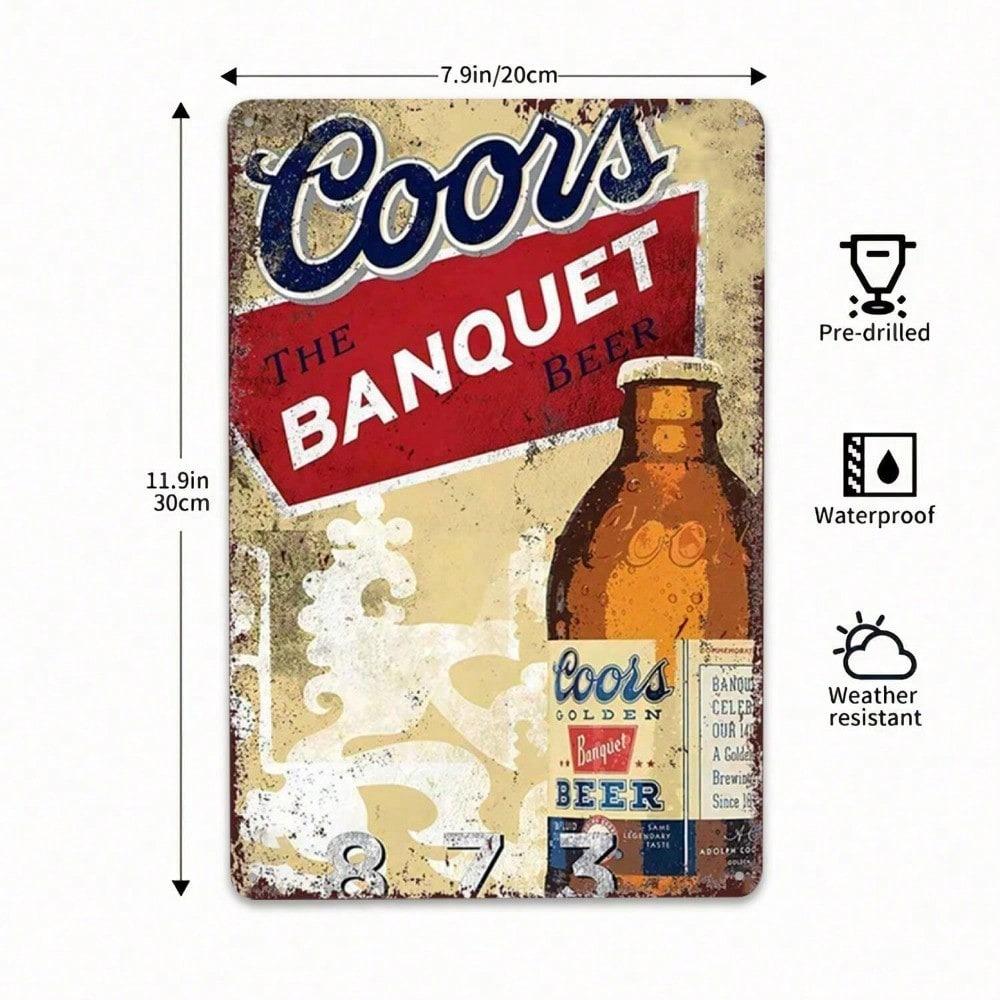 Винтажная металлическая жестяная табличка Coors Banquet Beer Ретро Настенный декор Мужская берлога Гараж Паб Кухня Сельская табличка Подарок