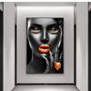 Black Girls Makeup Canvas Art Posters And Prints Sexy Golden Lips Canvas Paintings On the Wall African Art Pictures Home Decor
