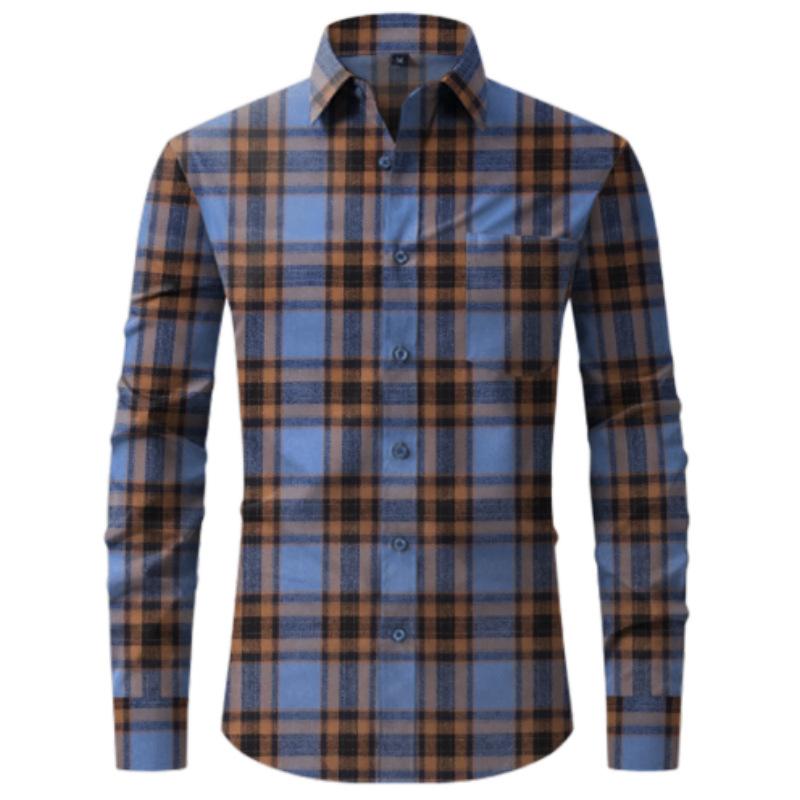 Plaid Men's Shirt New Long-sleeved Cardigan