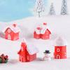 Candy-colored Villa Resin Snow Scene House Christmas Snowman Decorative Style House Craft Gift