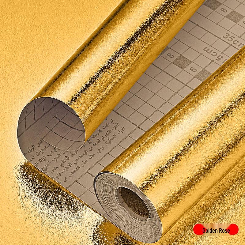 Oil-Proof Waterproof Self-Adhesive Kitchen Stickers: Moisture & Heat Resistant Tin Foil Wallpaper.