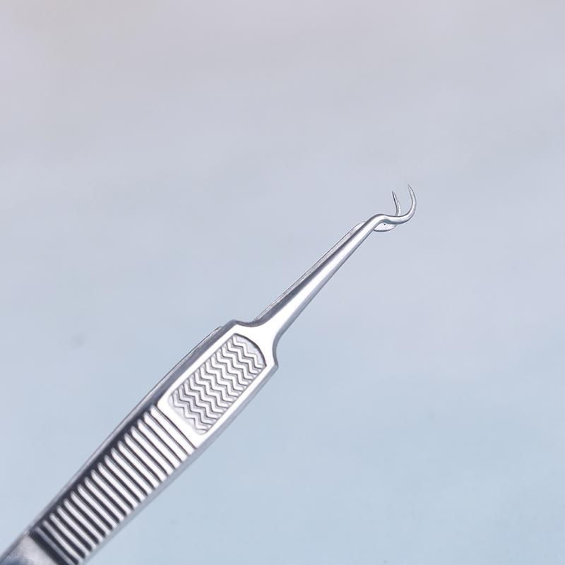 Facial Extractor Blackhead Acne Blemish Remover Tweezers Bend Curved Needle Tool