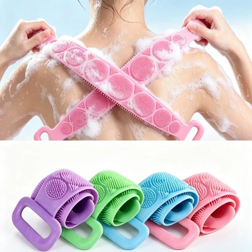 Double-Sided Silicone Body Scrubber Long Strip Back Washing Brush Body Cleaning Tools