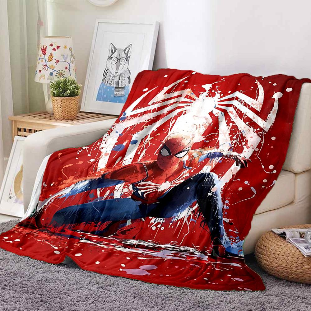 1Pc Spiderman Web Shadows Flannel Blanket, Soft And Comfortable, Casual Warm, Camping Travel, Christmas, Halloween Xmas Gift N1370