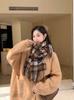 Autumn and winter new plaid scarf female Korean warm thickened fringed scarf versatile couple winter fashion shawl