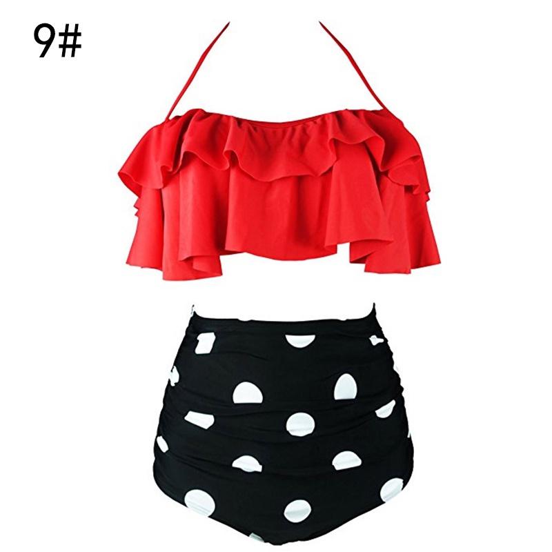 Women Floral High Waisted Bikini Set Stylish Swimwear Padded Plus Size Bathing Suit