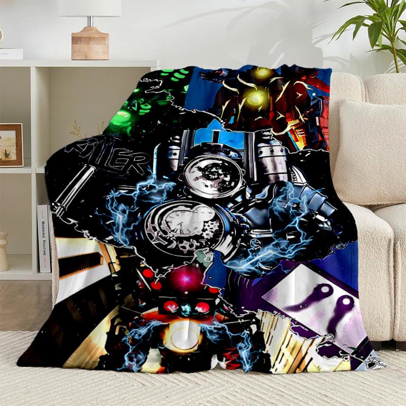 1PC Robot Invasion Alert Flannel Blanket Gift, Suitable for Both Men And Women, Soft Ideal for Beds And Sofa, Birthday Or Christmas Gift