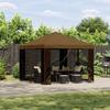 Garden Pavilion with Side Walls 3 x 3 m Taupe
