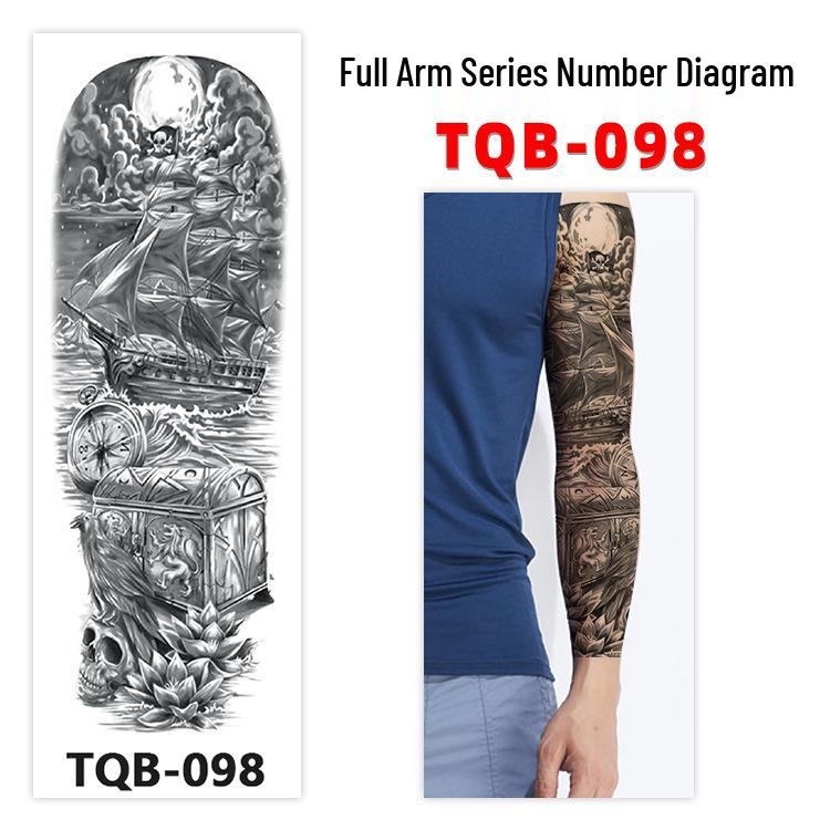Водонепроницаемые временные татуировки на всю руку с большим цветком, настраиваемые - TQB081-100
