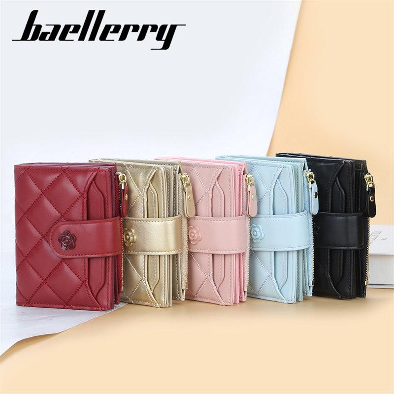 Baellerry Women Fashion Short Wallets PU Leather Coin Purse Zipper Purses Card Holder Wallet