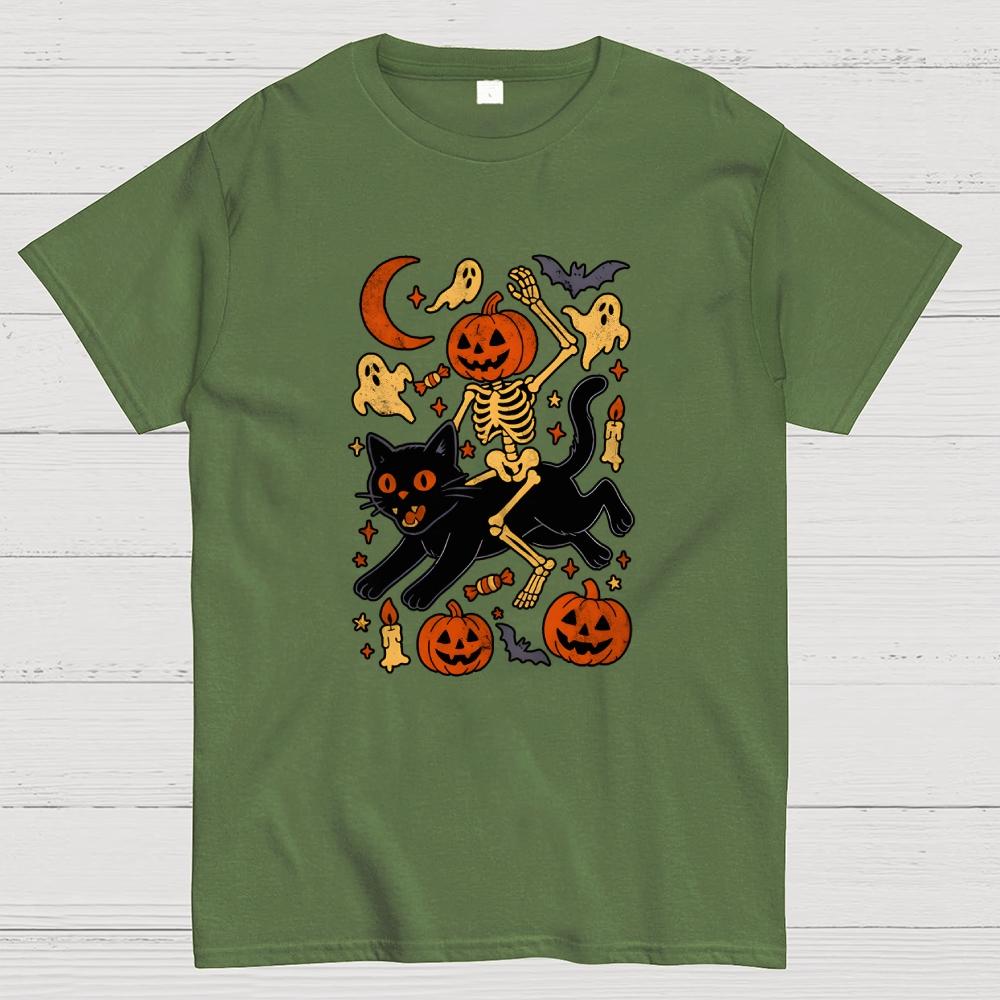 Spooky Gallop Cotton Summer Casual Cool Loose T-Shirt