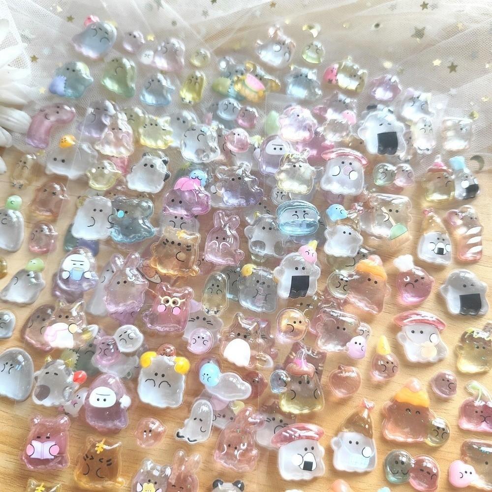 Милые объемные наклейки с тюленями, 3D-эффект, наклейки с привидениями, очаровательный декор, мультяшные наклейки, скрапбукинг