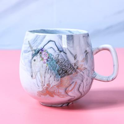 Новая керамическая кружка с рисунком фламинго и мрамора для пары, кружка для церемонии открытия, одиночная кружка, кружка для студента