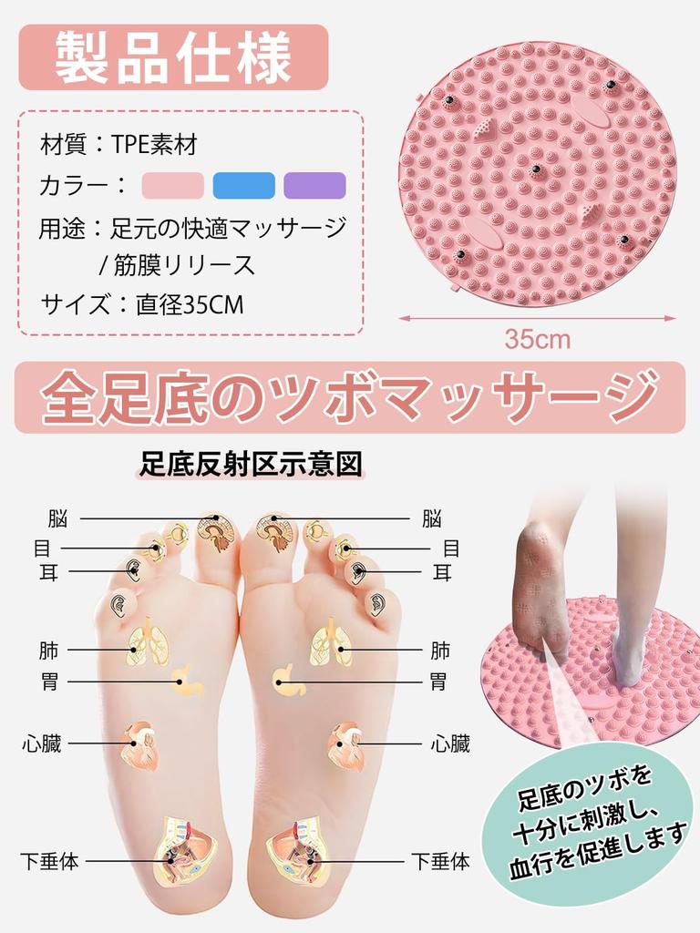 UrbanPulse 35cm Foot Reflexology Shiatsu Soft Silicone Ergonomic Foot Massager for Relieving for Home Use Mat, Board, Fatigue, Unisex, (Pink)