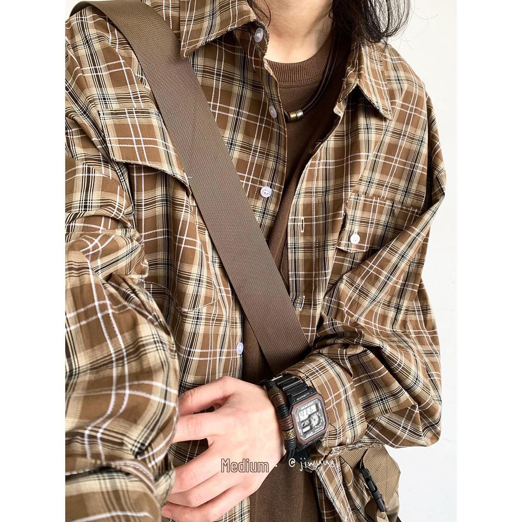 Унисекс Весенняя Рубашка в Клетку в Стиле Ретро с Длинным Рукавом - Свободная, Повседневная, в Стиле Преппи для Мужчин и Женщин