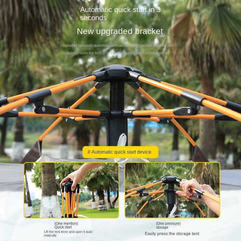 Tent Outdoor Camping Beach Full Set Portable Folding Automatic Quickly Open Camping Silver Glue Sun Protection Rain Proof