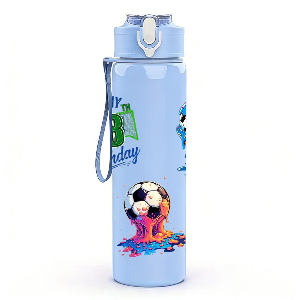 1PC Two Character Birthday Cartoon Pair 750ml Color Plastic Water Bottle Leakproof Flip Straw Lid For Sports Office Home Use