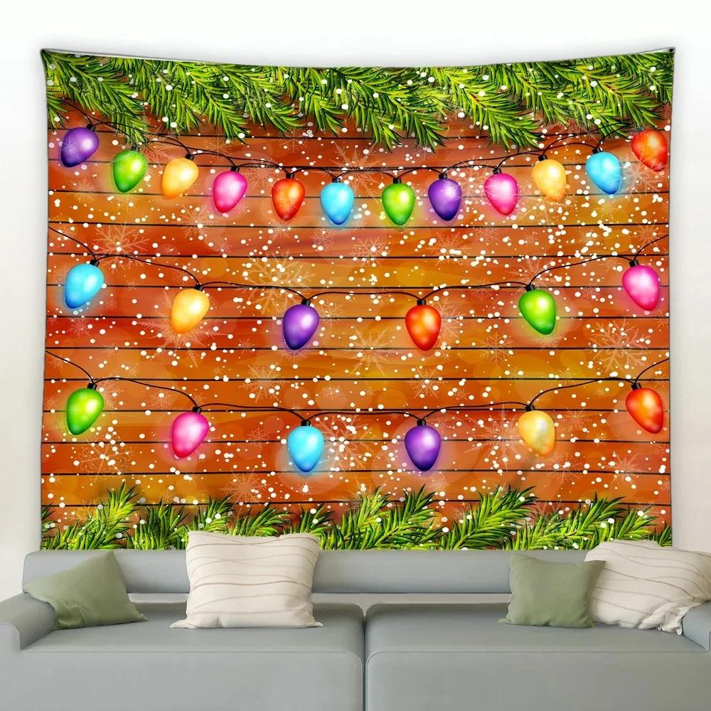 Рождественский мультфильм Бревенчатый дом Снеговик Гобелен Спальня Гостиная Дом Рождественское украшение Гобелен