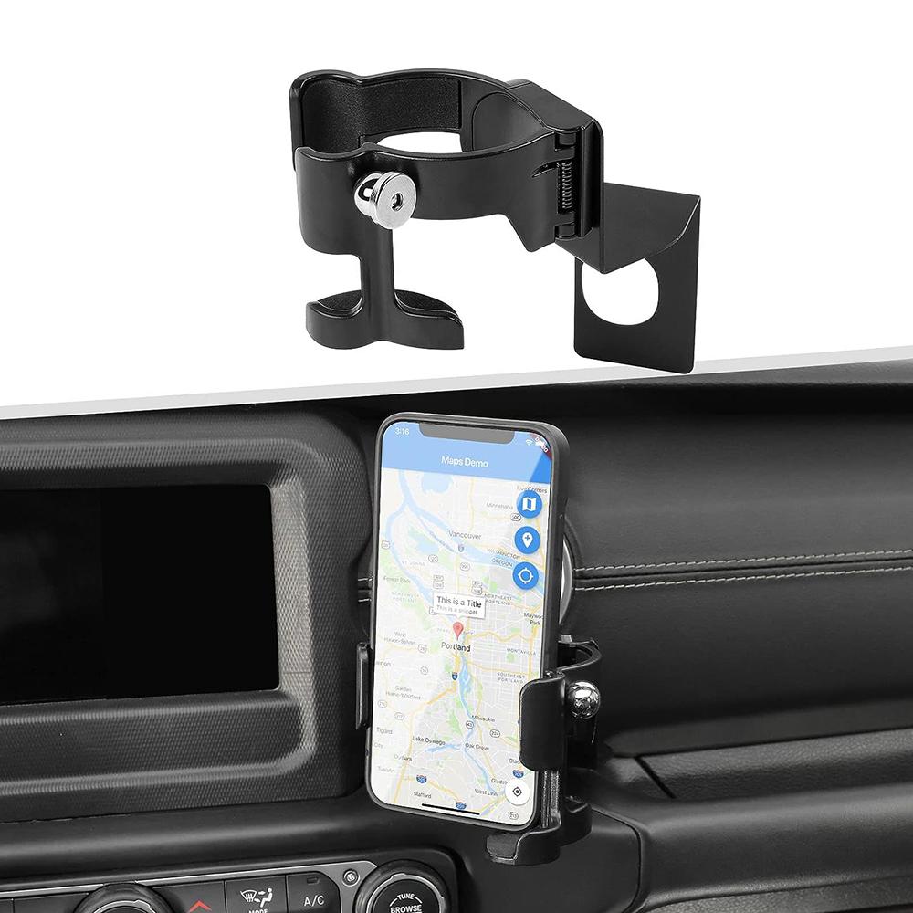 Многофункциональный держатель для телефона и стакана для напитков 2 в 1, подставка для рации с болтовым креплением для Jeep Wrangler JK JL JLU Gladiator JT 2011+