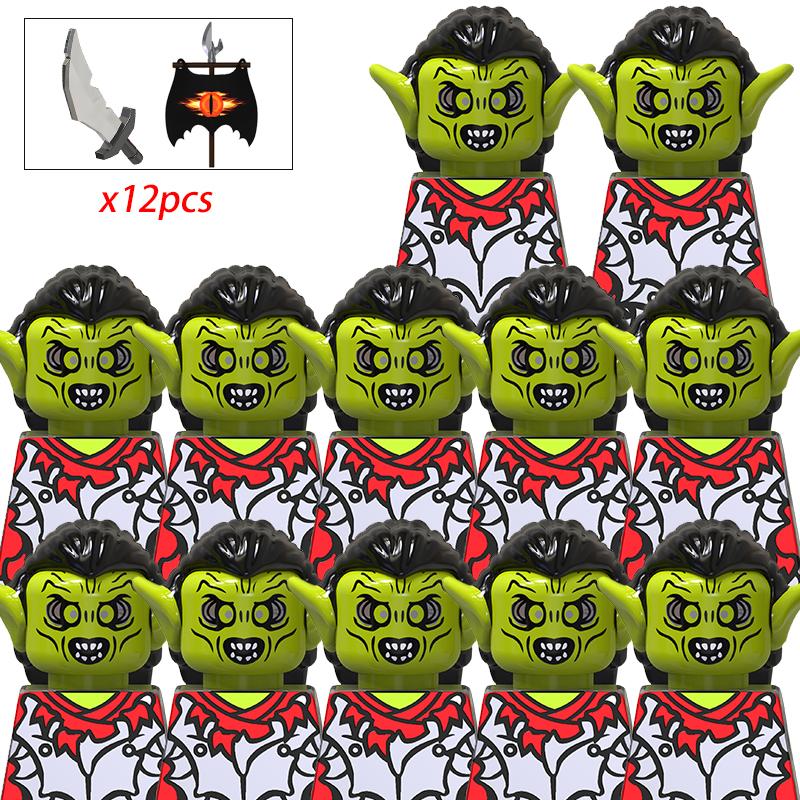 Средневековый лотр Фигурки Орк Солдаты Разбойник Варгр Волк Слон Маунт Рыцари Строительные блоки Кирпичи Игрушки для детей Подарки