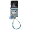 For Samsung Galaxy Z Flip7 5G Case Cute Dog Hinge Protection Litchi Texture Phone Cover with Wrist Strap