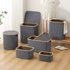 Foldable Large Desktop Storage Basket with Lid for Bedroom - Laundry, Toys, and Clothes Organizer