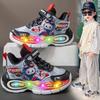 2025 Kids' Light-Up Sneakers: Autumn Velcro Mesh Shoes for Boys & Girls - Breathable Dad Shoes