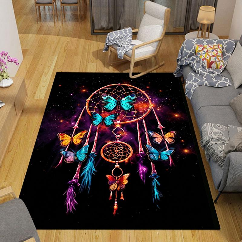 1Pc Butterfly Dreamcatcher Fantasy Rug Office Carpet Indoor Outdoor Doormat Nonslip Soft Comfortable Living Christmas Halloween Xmas Gift D924424