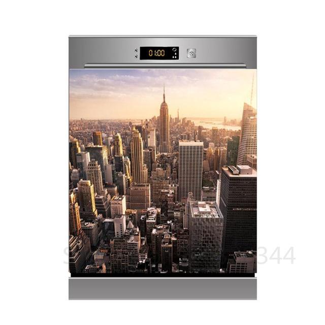 Наклейка для украшения посудомоечной машины «сделай сам», кухонные обои, виниловая наклейка на стену, настенная наклейка с фруктами и цветами для домашнего декора