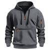 New Men's Sweatshirt Autumn and Winter Fleece Sweatshirt Loose Large Size Zipper Hoodie