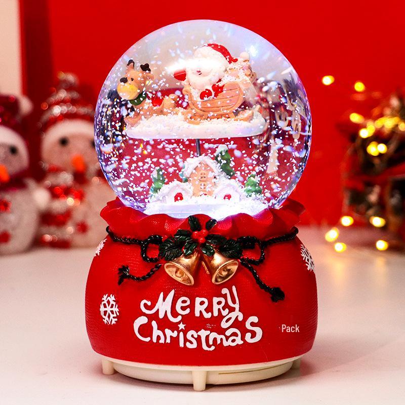 Children's Christmas Decorations: Crystal Ball Music Box Ornament for Tabletop