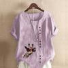 Women's Fashion Giraffe Prined Short Sleeve T-shirt Loose Cotton Shirt Casual Loose Summer Blouse Tops Plus Size