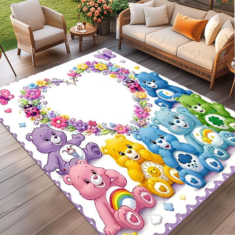 Care Bears Print Rug, Washable Floor Carpet, For Entryway Dorm Laundry Room Office Study, Home Decor Birthday Christmas Gift