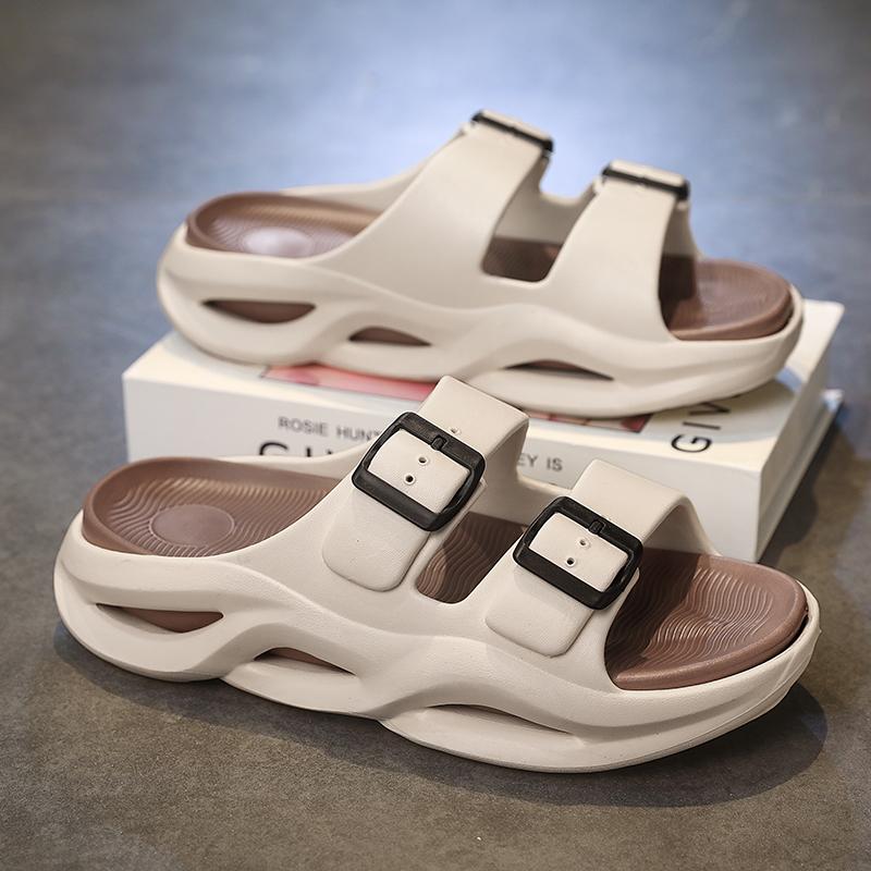 Мода 2025 Новые сандалии Мужская обувь Мягкая подошва Повседневные пляжные шлепанцы Летом Противоскользящие и Износостойкие шлепанцы