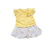 Girls Summer Sleeveless Cartoon Print Peter Pan Collar Bloomer Shorts Set