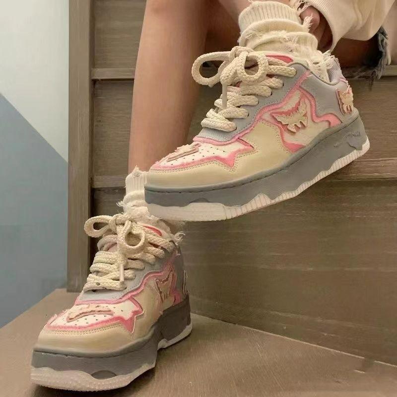 Niche Original Shoes Women's Pink Butterfly Casual Sports Shoes Ins Style Versatile Models 2025 Autumn Women's Shoes