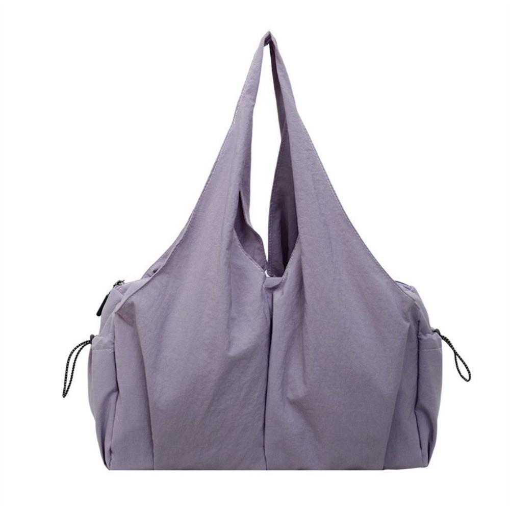 Versatile Large Capacity Shoulder Bag Lightweight Top Handle Bag Wrinkled Fabric Texture Bag Women