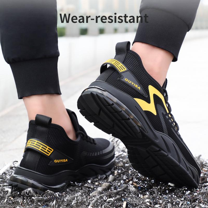 Men's Work Safety Shoes with Air Cushion Labor Protection Shoes Anti-smash Anti Puncture Boots