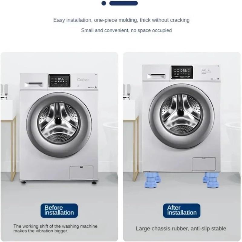 4 шт. Универсальная подставка для увеличения высоты для основания стиральной машины, амортизирующая противоскользящая основа для холодильников, виброизолирующая и бесшумная
