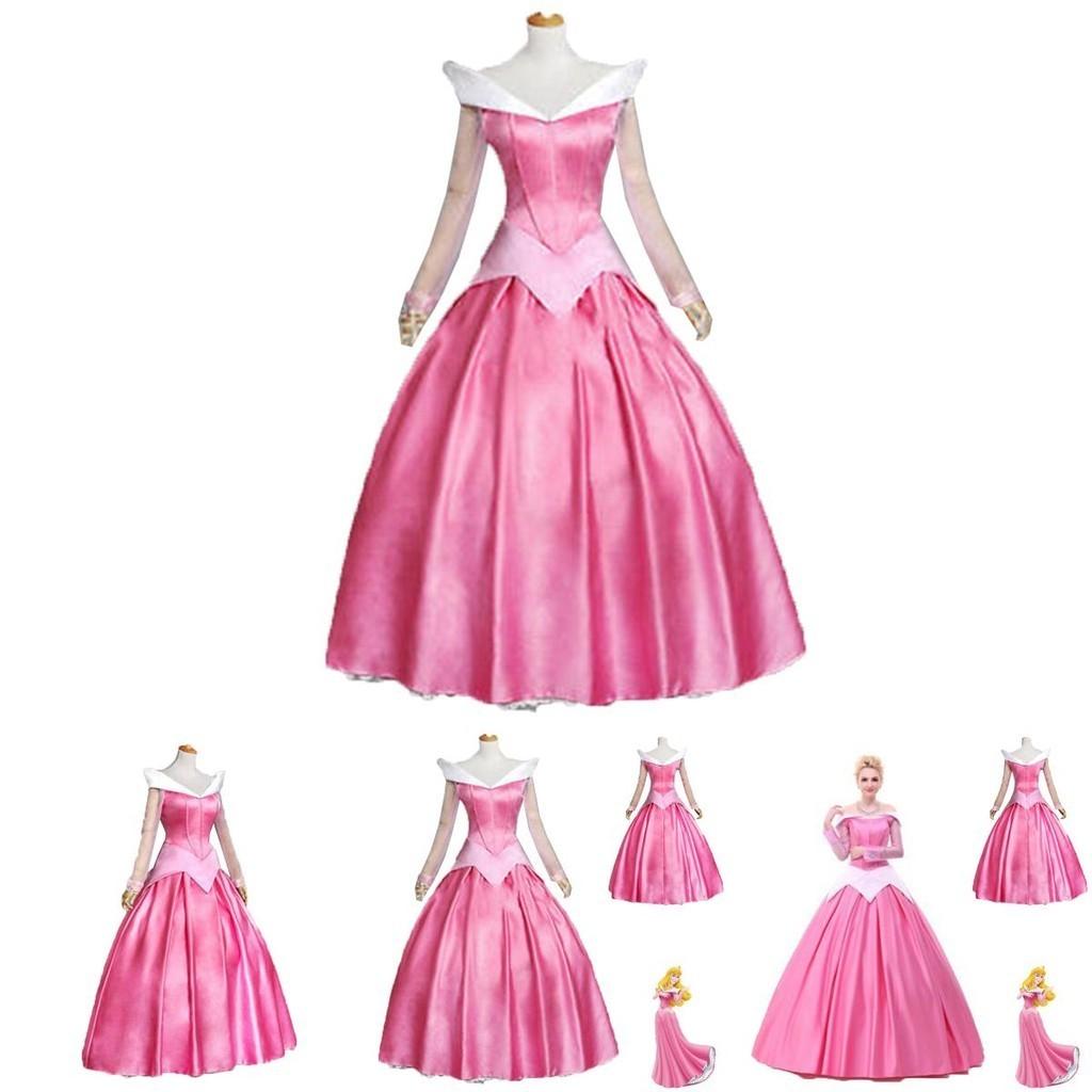 Очаровательное розовое платье Авроры из «Спящей красавицы» для женщин с рукавами-буфами