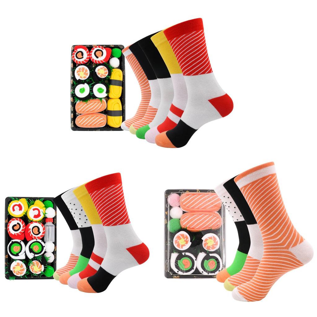 Craze-Sushi Socks In A Box, 1 Size Fits Most 3or 5 Pairs Gift For Men And Women