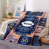 Golden Milestone Celebration Blanket Personalized Name Soft Warm And Versatile For Sofa Bed Office And Travel Machine Washable Comfortable In All