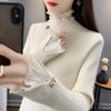 Sweater for Women Autumn Winter Thickened Warm Knitted Stretchy Long Sleeve High-neck Tops