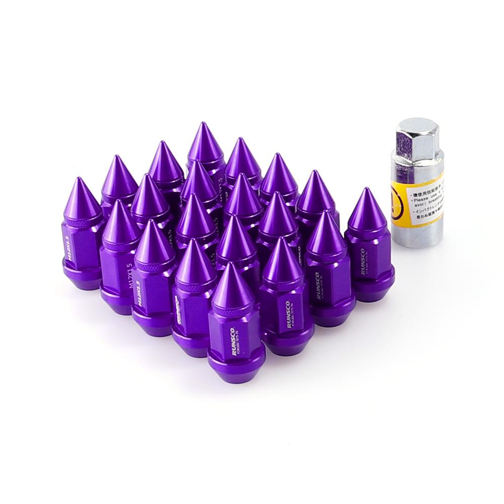 Length 55mm Wheel Nuts M12x1.5/M12x1.25 Tuning Car Lug Nuts Forged 7075-T6 Aluminium HEX 19mm