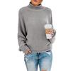 Turtleneck Sweater Women's Autumn and Winter Knitwear Loose Solid Color Large Size Commuter Top Women 817
