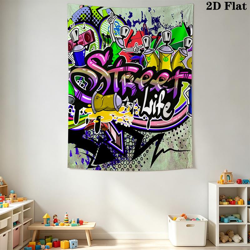Street Art Graffiti Pattern Home Decor Tapestry, Wall Hanging, Decorative RV Wall Cloth.MGT0918319