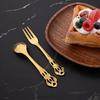 16 шт., чайная ложка из нержавеющей стали и набор вилок для фруктов, послеобеденный чай, маленькая десертная ложка, вилка, кухонная посуда, посуда в западном стиле